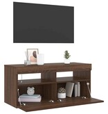 VidaXL Tv-meubel met LED-verlichting 90x35x40 cm bruin eikenkleur