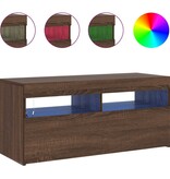 VidaXL Tv-meubel met LED-verlichting 90x35x40 cm bruin eikenkleur