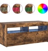 VidaXL Tv-meubel met LED-verlichting 90x35x40 cm gerookt eikenkleurig