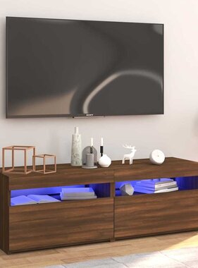 VidaXL Tv-meubel met LED-verlichting 120x35x40 cm bruin eikenkleur