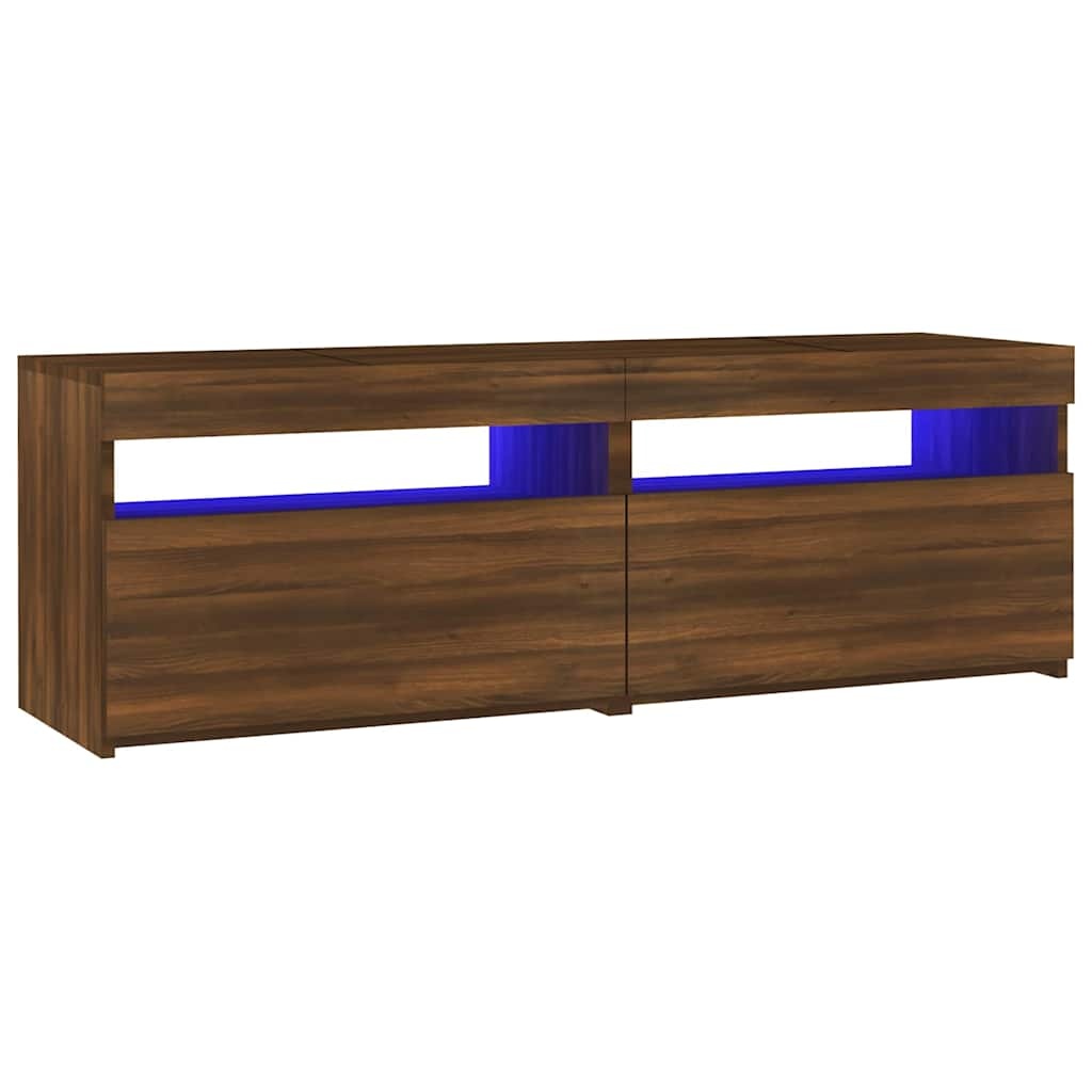 VidaXL Tv-meubel met LED-verlichting 120x35x40 cm bruin eikenkleur