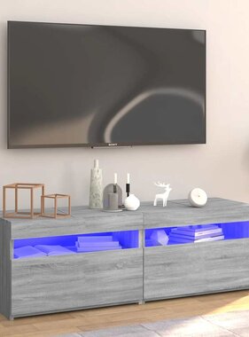VidaXL Tv-meubel met LED-verlichting 120x35x40 cm grijs sonoma eiken