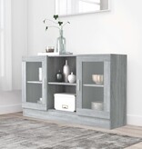 VidaXL Vitrinekast 120x30,5x70 cm bewerkt hout grijs sonoma eiken