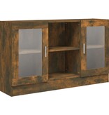 VidaXL Vitrinekast 120x30,5x70 cm bewerkt hout gerookt eikenkleurig