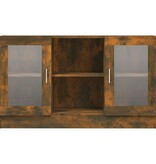VidaXL Vitrinekast 120x30,5x70 cm bewerkt hout gerookt eikenkleurig