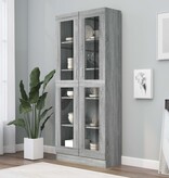 VidaXL Vitrinekast 82,5x30,5x185,5 cm bewerkt hout grijs sonoma eiken