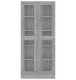 VidaXL Vitrinekast 82,5x30,5x185,5 cm bewerkt hout grijs sonoma eiken