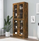 VidaXL Vitrinekast 82,5x30,5x185,5 cm bewerkt hout gerookt eikenkleur