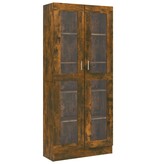 VidaXL Vitrinekast 82,5x30,5x185,5 cm bewerkt hout gerookt eikenkleur