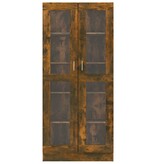VidaXL Vitrinekast 82,5x30,5x185,5 cm bewerkt hout gerookt eikenkleur