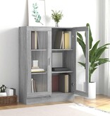 VidaXL Vitrinekast 82,5x30,5x115 cm bewerkt hout grijs sonoma eiken