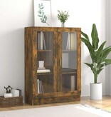 VidaXL Vitrinekast 82,5x30,5x115 cm bewerkt hout gerookt eikenkleurig
