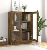 VidaXL Vitrinekast 82,5x30,5x115 cm bewerkt hout gerookt eikenkleurig