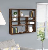 VidaXL Wandschap 90x16x78 cm bewerkt hout gerookt eikenkleurig