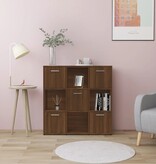 VidaXL Boekenkast 90x30x90 cm bewerkt hout bruin eikenkleur