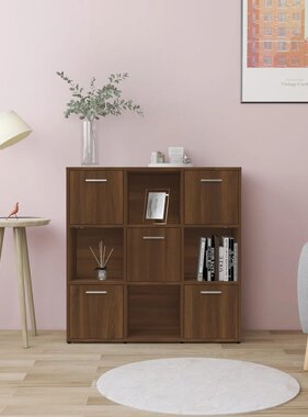 VidaXL Boekenkast 90x30x90 cm bewerkt hout bruin eikenkleur