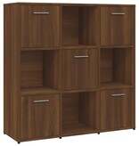 VidaXL Boekenkast 90x30x90 cm bewerkt hout bruin eikenkleur
