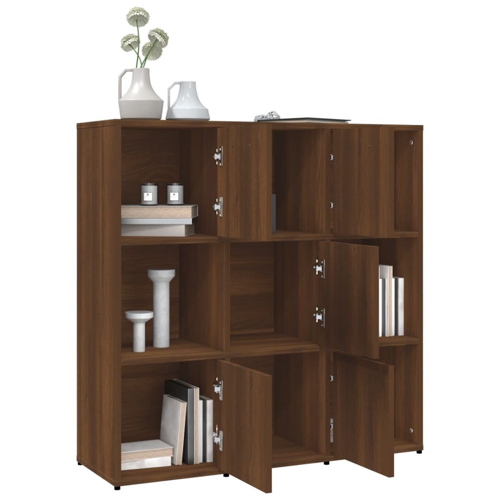 VidaXL Boekenkast 90x30x90 cm bewerkt hout bruin eikenkleur