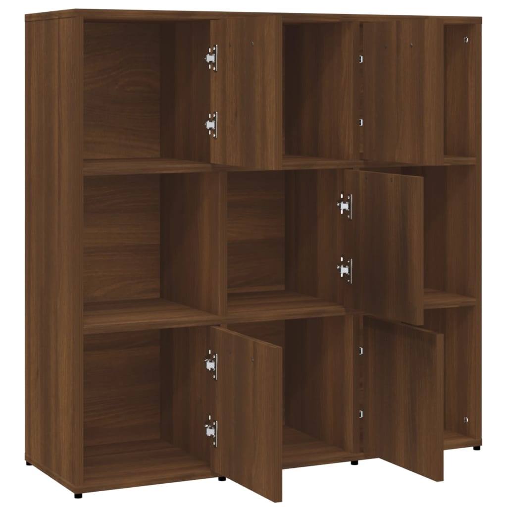 VidaXL Boekenkast 90x30x90 cm bewerkt hout bruin eikenkleur