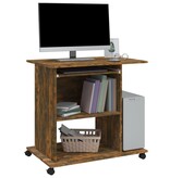 VidaXL Computerbureau 80x50x75 cm bewerkt hout gerookt eikenkleurig