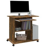VidaXL Computerbureau 80x50x75 cm bewerkt hout gerookt eikenkleurig