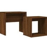VidaXL 2-delige Tafeltjesset bewerkt hout bruin eikenkleur