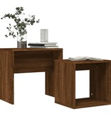 VidaXL 2-delige Tafeltjesset bewerkt hout bruin eikenkleur