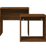 VidaXL 2-delige Tafeltjesset bewerkt hout bruin eikenkleur