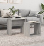 VidaXL 2-delige Tafeltjesset bewerkt hout grijs sonoma eikenkleurig