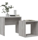VidaXL 2-delige Tafeltjesset bewerkt hout grijs sonoma eikenkleurig