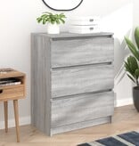 VidaXL Dressoir 60x35x76 cm bewerkt hout grijs sonoma eikenkleurig