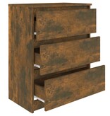 VidaXL Dressoir 60x35x76 cm bewerkt hout gerookt eikenkleurig