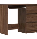 VidaXL Bureau 90x45x76 cm bewerkt hout bruineikenkleurig
