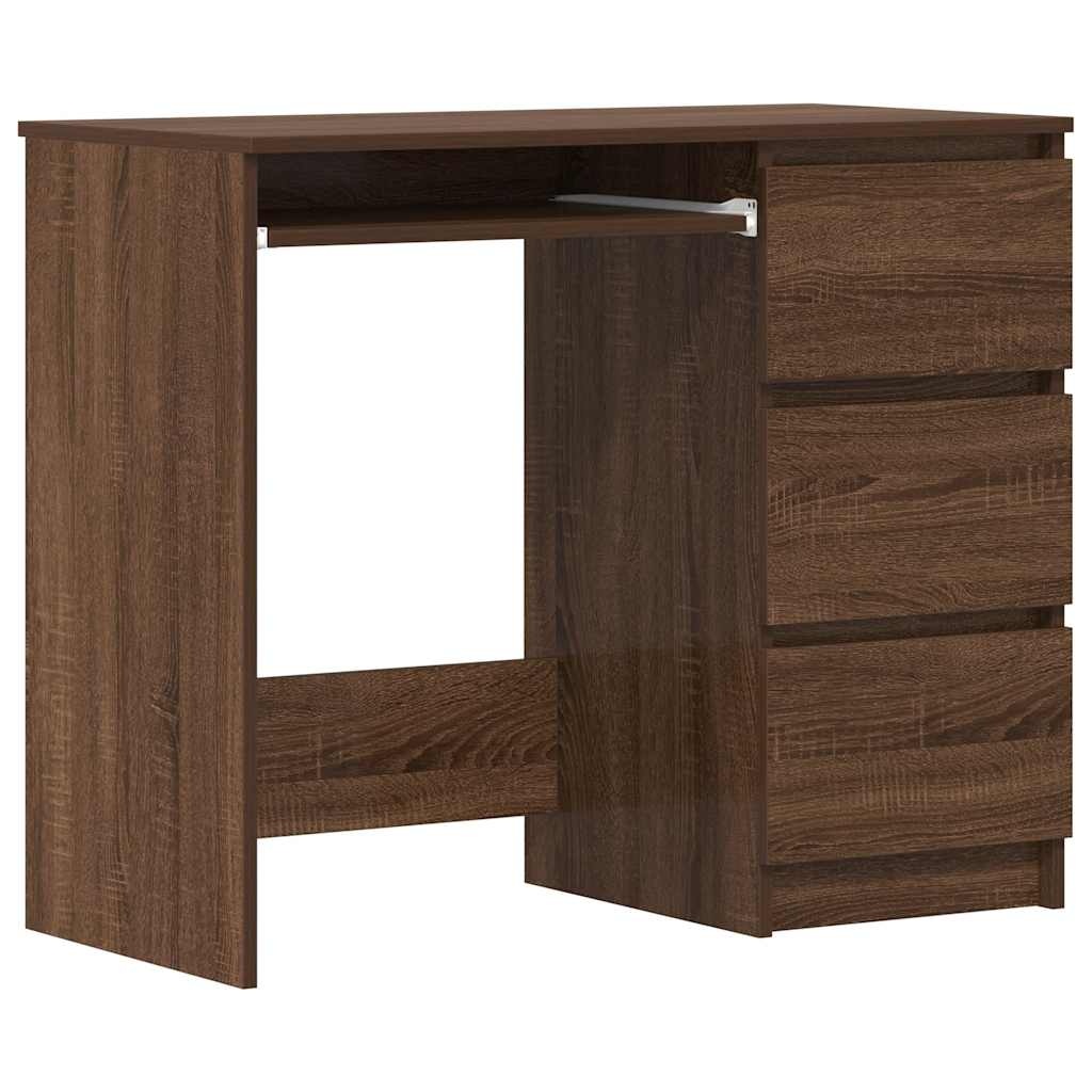 VidaXL Bureau 90x45x76 cm bewerkt hout bruineikenkleurig