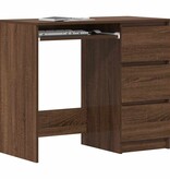 VidaXL Bureau 90x45x76 cm bewerkt hout bruineikenkleurig
