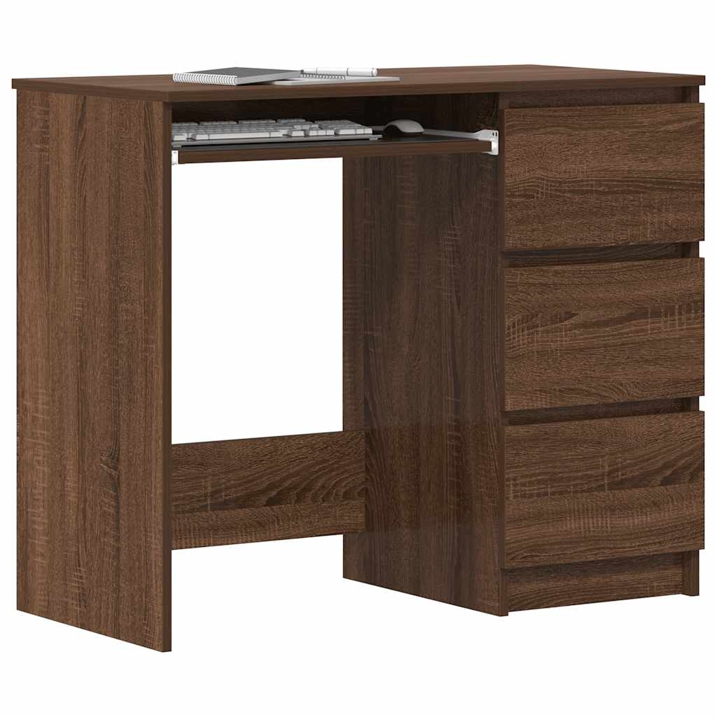 VidaXL Bureau 90x45x76 cm bewerkt hout bruineikenkleurig