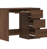 VidaXL Bureau 90x45x76 cm bewerkt hout bruineikenkleurig
