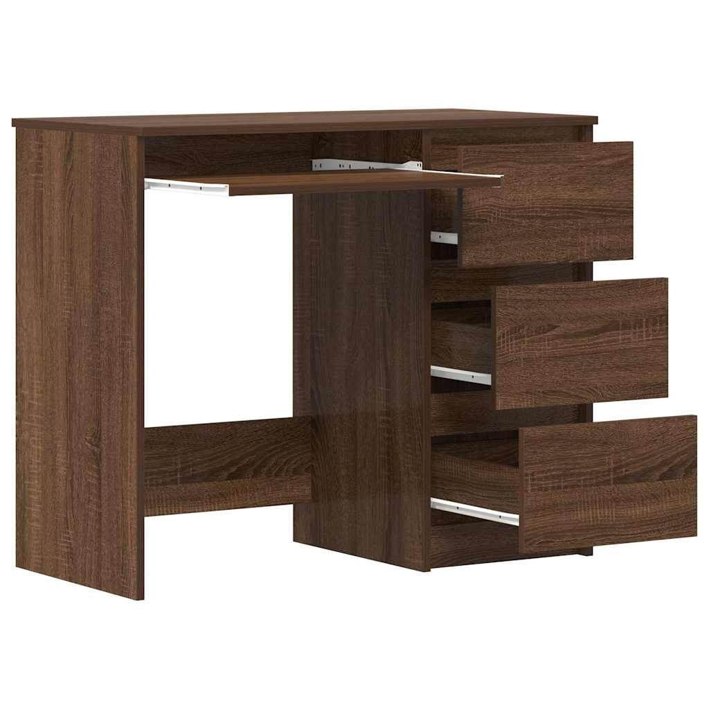 VidaXL Bureau 90x45x76 cm bewerkt hout bruineikenkleurig