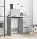 VidaXL Bureau 90x45x76 cm bewerkt hout grijs sonoma eikenkleurig
