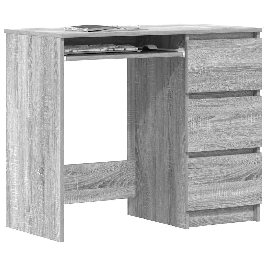 VidaXL Bureau 90x45x76 cm bewerkt hout grijs sonoma eikenkleurig
