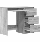 VidaXL Bureau 90x45x76 cm bewerkt hout grijs sonoma eikenkleurig