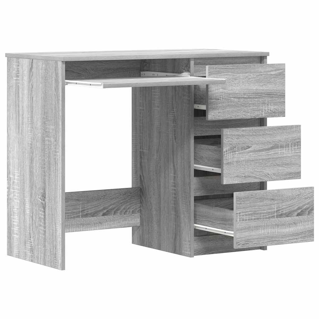 VidaXL Bureau 90x45x76 cm bewerkt hout grijs sonoma eikenkleurig