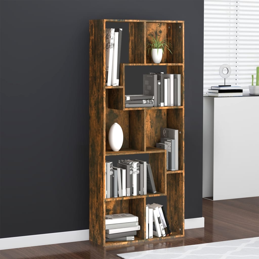 VidaXL Boekenkast 67x24x161 cm bewerkt hout gerookt eikenkleurig
