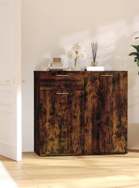 VidaXL Dressoir 80x36x75 cm bewerkt hout gerookt eikenkleurig