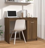 VidaXL Bureau 100x50x76 cm bewerkt hout bruin eikenkleur