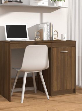 VidaXL Bureau 100x50x76 cm bewerkt hout bruin eikenkleur