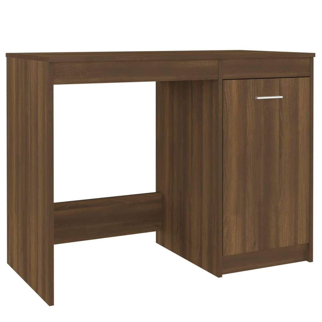 VidaXL Bureau 100x50x76 cm bewerkt hout bruin eikenkleur