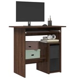 VidaXL Bureau 80x45x74 cm bewerkt hout bruin eikenkleur