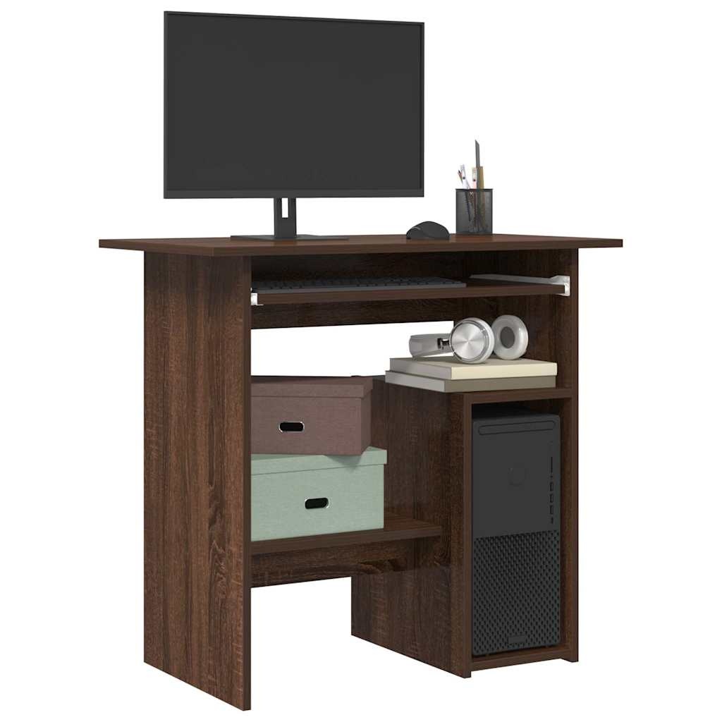 VidaXL Bureau 80x45x74 cm bewerkt hout bruin eikenkleur