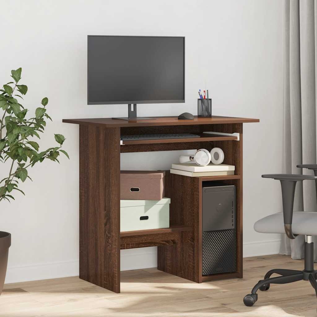 VidaXL Bureau 80x45x74 cm bewerkt hout bruin eikenkleur